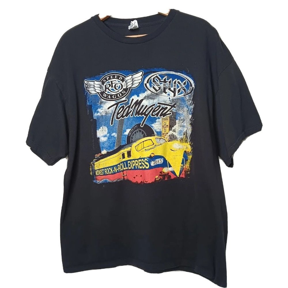 Reo Speedwagon Styx Ted Nugent 2013 Tour 2XL T Shirt Midwest Rock n Roll Bands